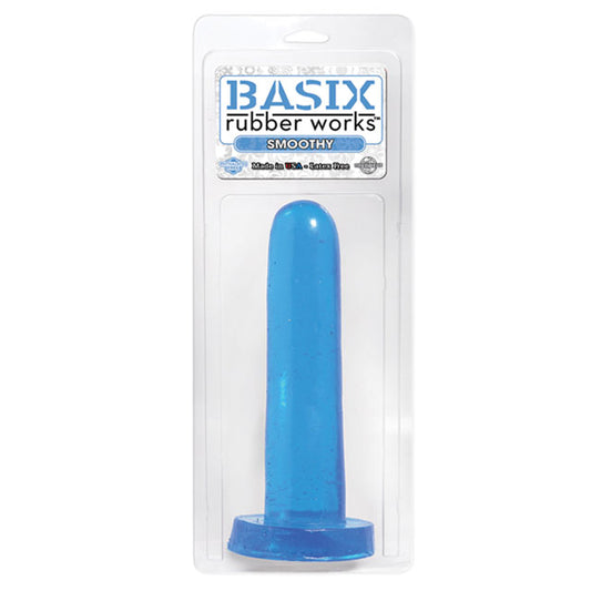 Pipedream Basix Rubber Works Smoothy 5 in. Dildo Blue