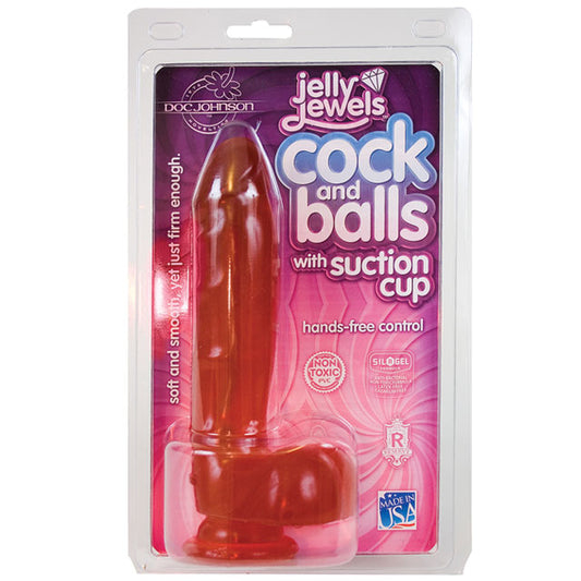 Jelly Jewel Cock & Balls Suct. (Ruby)