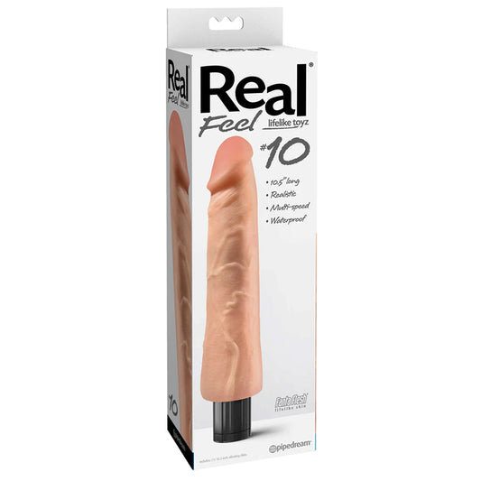 Pipedream Real Feel Lifelike Toyz No. 10 Realistic 10.5 in. Vibrating Dildo Beige