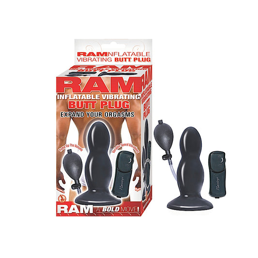 Ram Inflatable Vibrating Anal Plug (Black)