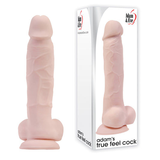 Adam & Eve Adam's True Feel Cock 7 in. Dual Density Dildo With Balls Beige