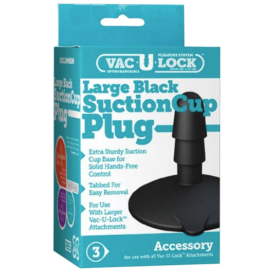 Vac-U-Lock - Large Black Suction Cup Plug Black