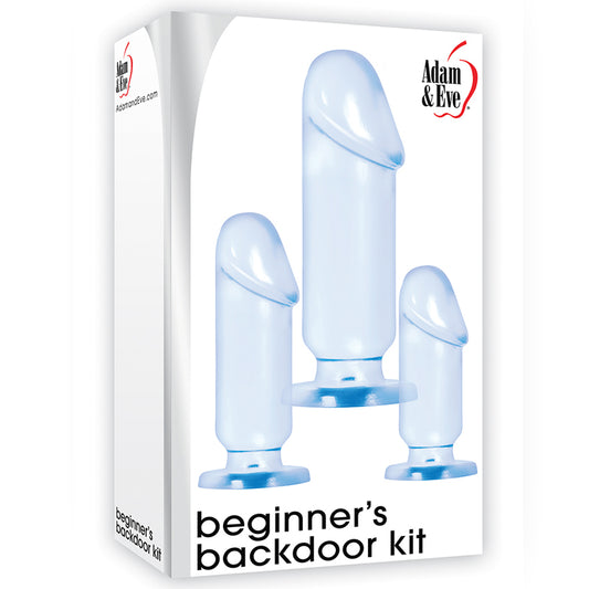 Adam & Eve Beginner's Backdoor Kit 3-Piece Anal Plug Set Blue