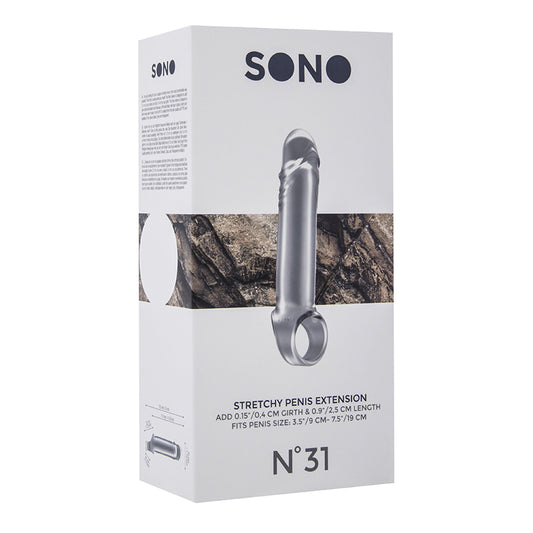 SONO No. 31 Stretchy Penis Extension Sleeve With Ball Strap Clear
