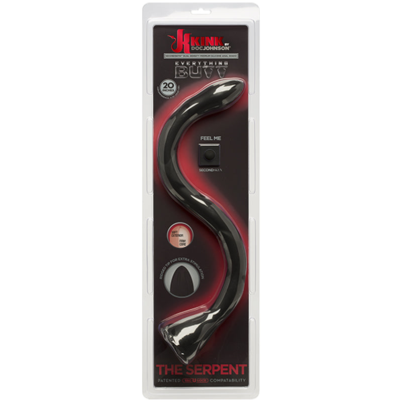 KINK The Serpent Dual Density Anal Snake in Second Skin Silicone Black