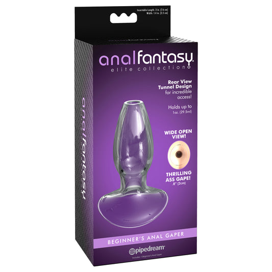 Pipedream Anal Fantasy Elite Collection Beginner's Anal Gaper Glass Tunnel Plug Clear