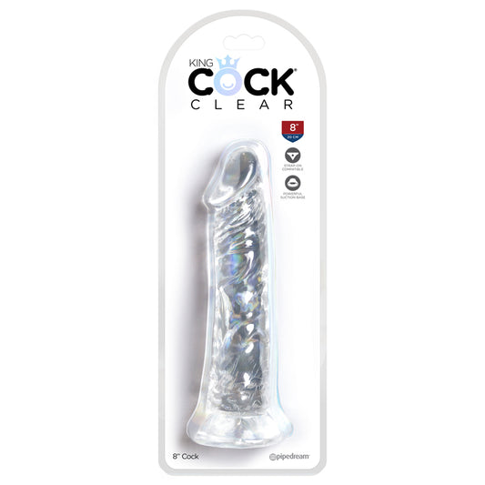 Pipedream King Cock Clear 8 in. Cock Realistic Dildo With Suction Cup