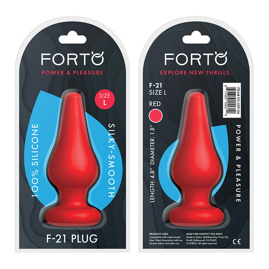 Forto F-21 Tear Drop Silicone Anal Plug Large Red