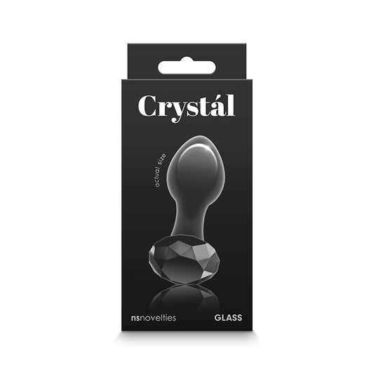 Crystal Faceted Glass Anal Plug Black