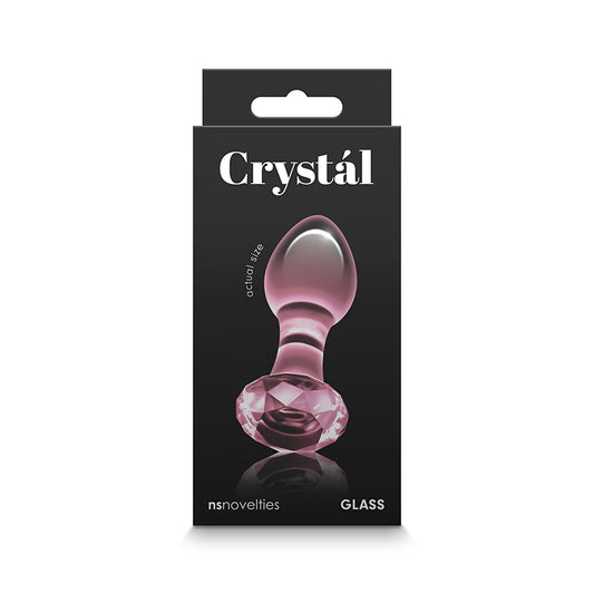Crystal Faceted Glass Anal Plug Pink