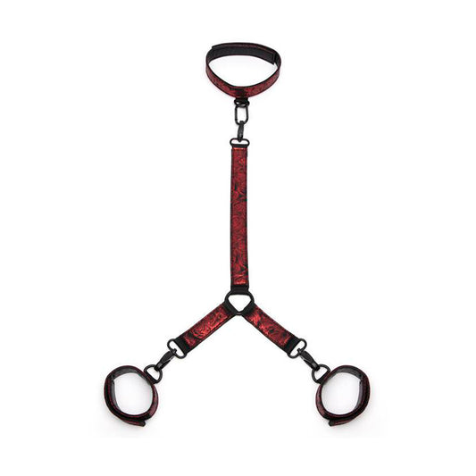 Fifty Shades of Grey Sweet Anticipation Faux Leather Reversible Velcro Collar and Wrist Cuffs Red/Black