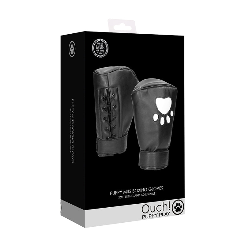 Ouch! Puppy Play Adjustable Puppy Mitt Boxing Gloves Black