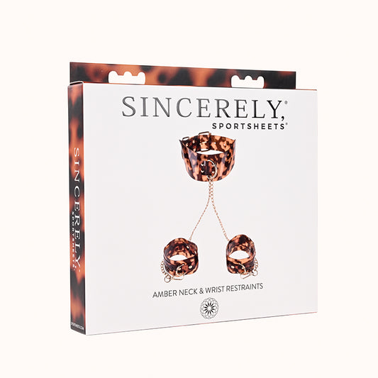 Sincerely, Sportsheets Amber Adjustable Neck & Wrist Restraints Tortoiseshell