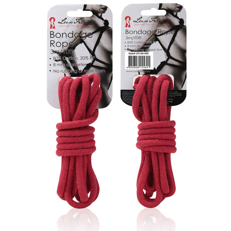 Lux Fetish Bondage Rope 3 m / 10 ft. Red – Shockwave Adult Lifestyle ...
