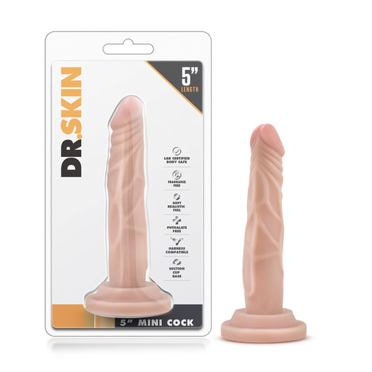 Blush Dr. Skin Mini Realistic 5 in. Dildo with Suction Cup Beige