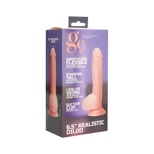 GC Realistic 6.5 in. Dildo With Balls and Suction Cup Beige