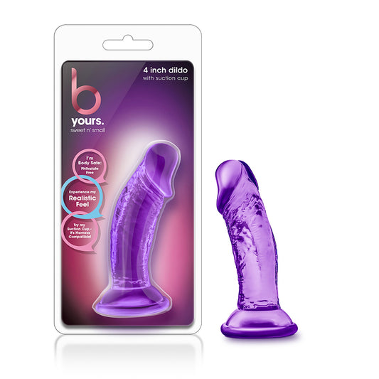 Blush B Yours Sweet n' Small 4 in. Dildo with Suction Cup Purple