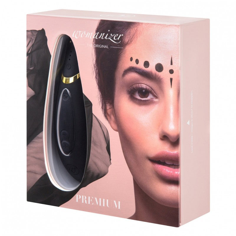Womanizer Premium Rechargeable Silicone Autopilot Pleasure Air Clitoral Stimulator Black/Gold