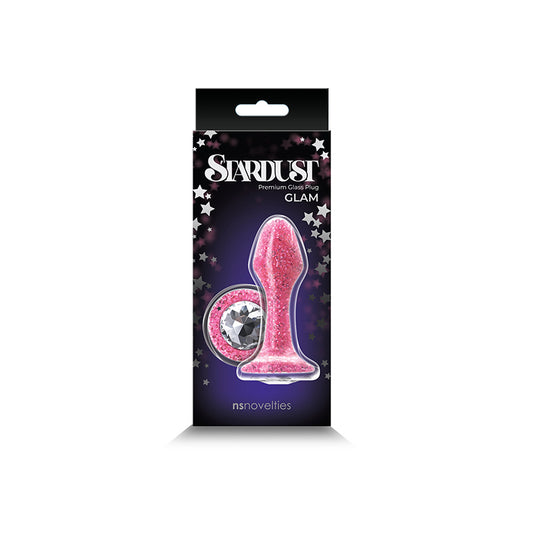 Stardust Glam Glass Plug with Gem Base Pink
