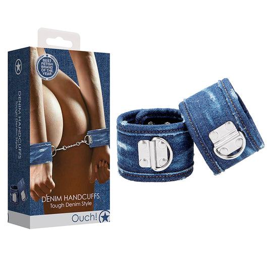 Ouch! Denim Adjustable Handcuffs Blue