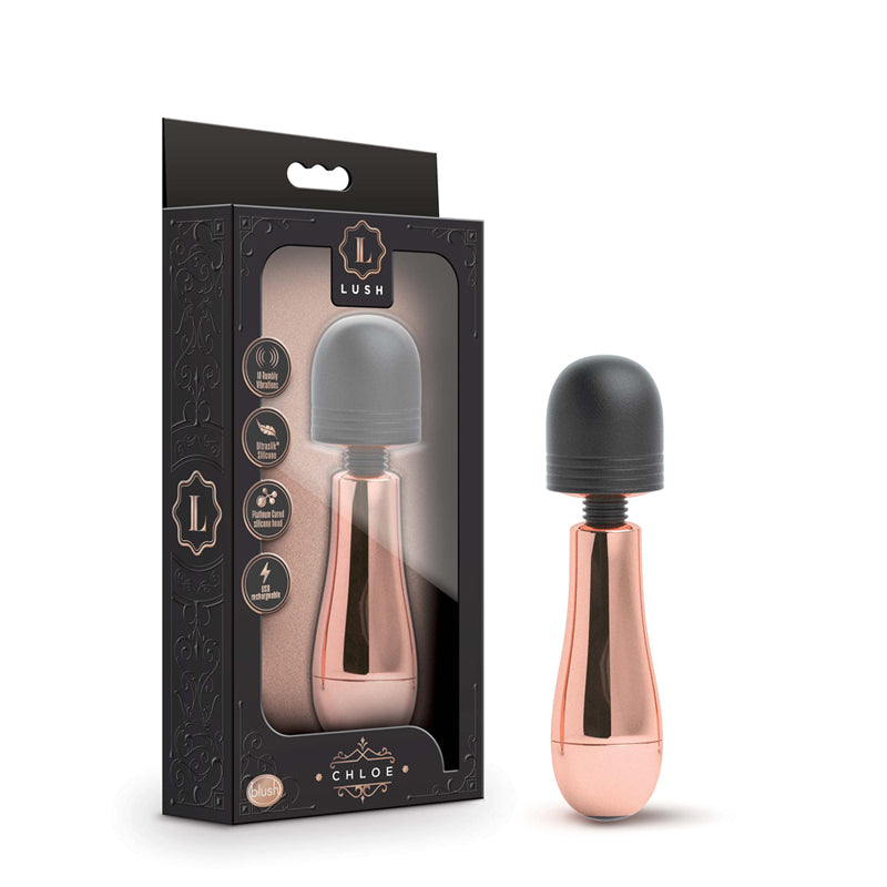 Blush Lush Chloe Rechargeable Silicone Mini Wand Vibrator Rose Gold